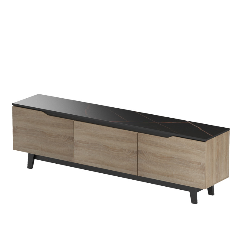 Komodinë TV Kasandra pakoworld në mermer të zi-nuancë SONOMA 180x35x48.5cm