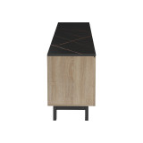 Komodinë TV Kasandra pakoworld në mermer të zi-nuancë SONOMA 180x35x48.5cm