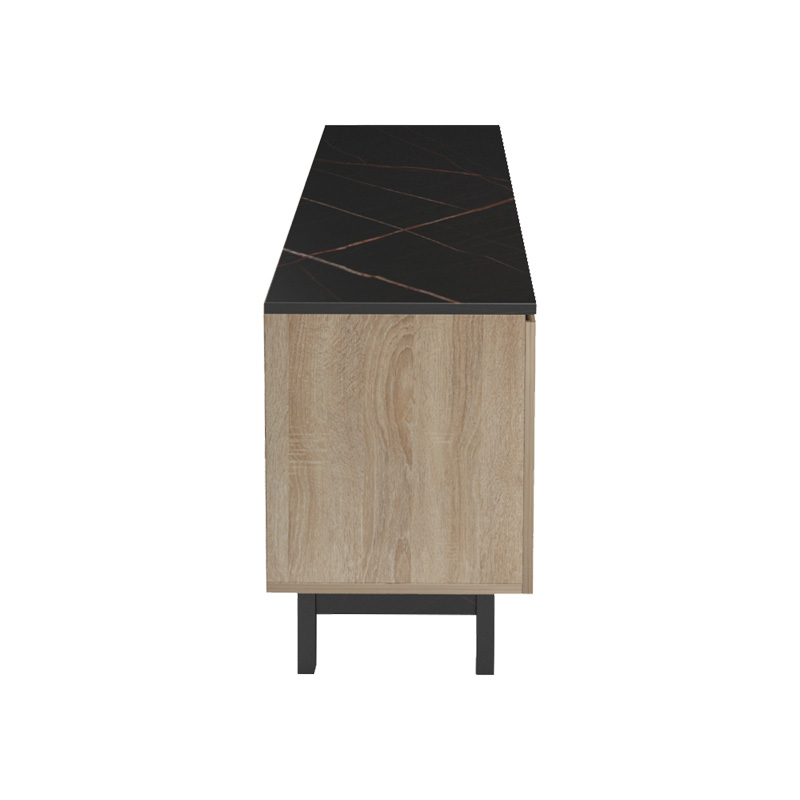 Komodinë TV Kasandra pakoworld në mermer të zi-nuancë SONOMA 180x35x48.5cm