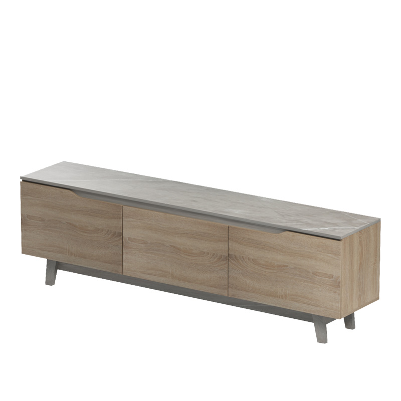 Komodinë TV Kasandra pakoworld në mermer bezhë-nuancë SONOMA 180x35x48.5cm