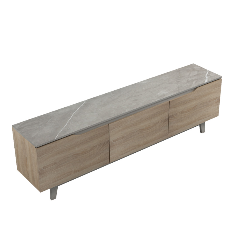 Komodinë TV Kasandra pakoworld në mermer bezhë-nuancë SONOMA 180x35x48.5cm