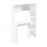 Tavolinë Janson pakoworld me raft librash në të bardhë 113.2x40x141.8cm