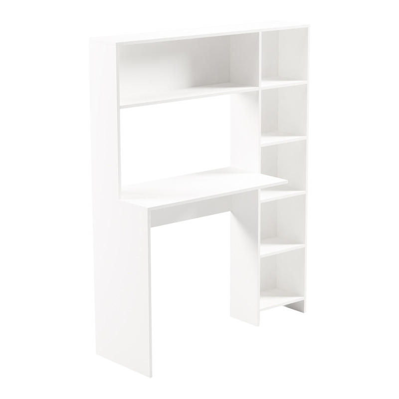 Tavolinë Janson pakoworld me raft librash në të bardhë 113.2x40x141.8cm