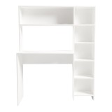 Tavolinë Janson pakoworld me raft librash në të bardhë 113.2x40x141.8cm