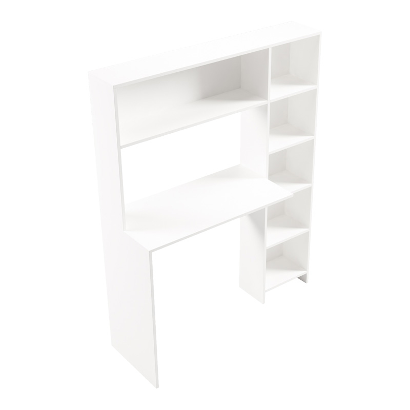Tavolinë Janson pakoworld me raft librash në të bardhë 113.2x40x141.8cm
