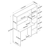 Tavolinë Janson pakoworld me raft librash në të bardhë 113.2x40x141.8cm