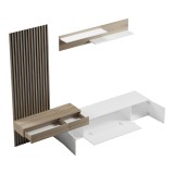 Set dhome ndenjeje Litende pakoworld në nuancë të bardhë-SONOMA 249.4x42.2x199.5cm
