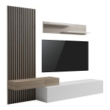 Set dhome ndenjeje Litende pakoworld në nuancë të bardhë-SONOMA 249.4x42.2x199.5cm