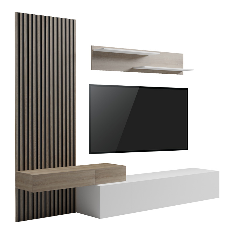 Set dhome ndenjeje Litende pakoworld në nuancë të bardhë-SONOMA 249.4x42.2x199.5cm