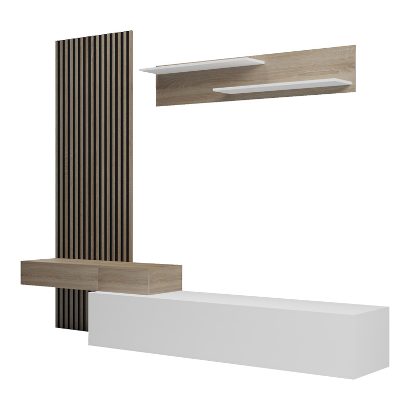 Set dhome ndenjeje Litende pakoworld në nuancë të bardhë-SONOMA 249.4x42.2x199.5cm