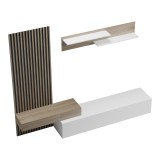 Set dhome ndenjeje Litende pakoworld në nuancë të bardhë-SONOMA 249.4x42.2x199.5cm
