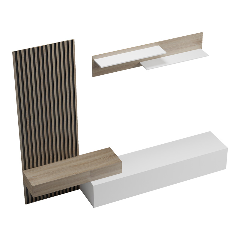 Set dhome ndenjeje Litende pakoworld në nuancë të bardhë-SONOMA 249.4x42.2x199.5cm