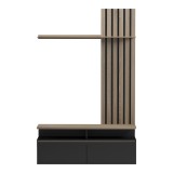 Set dhome ndenjeje Perlento pakoworld me ngjyrë të zezë dhe sonoma 140x41x219.5cm