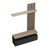 Set dhome ndenjeje Perlento pakoworld me ngjyrë të zezë dhe sonoma 140x41x219.5cm