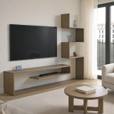 Njësi TV Cazenda pakoworld me raft librash në ngjyrë SONOMA dhe të bardhë 160x29x126cm