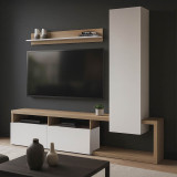 Set dhome ndenjeje Leganto pakoworld në ngjyrë SONOMA dhe të bardhë 220.5x35x197.5cm