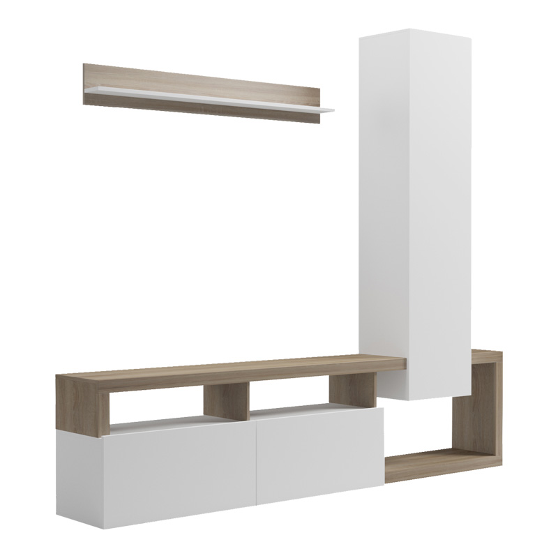 Set dhome ndenjeje Leganto pakoworld në ngjyrë SONOMA dhe të bardhë 220.5x35x197.5cm