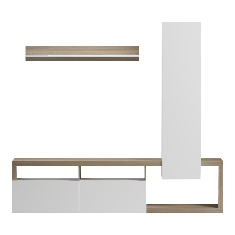Set dhome ndenjeje Leganto pakoworld në ngjyrë SONOMA dhe të bardhë 220.5x35x197.5cm