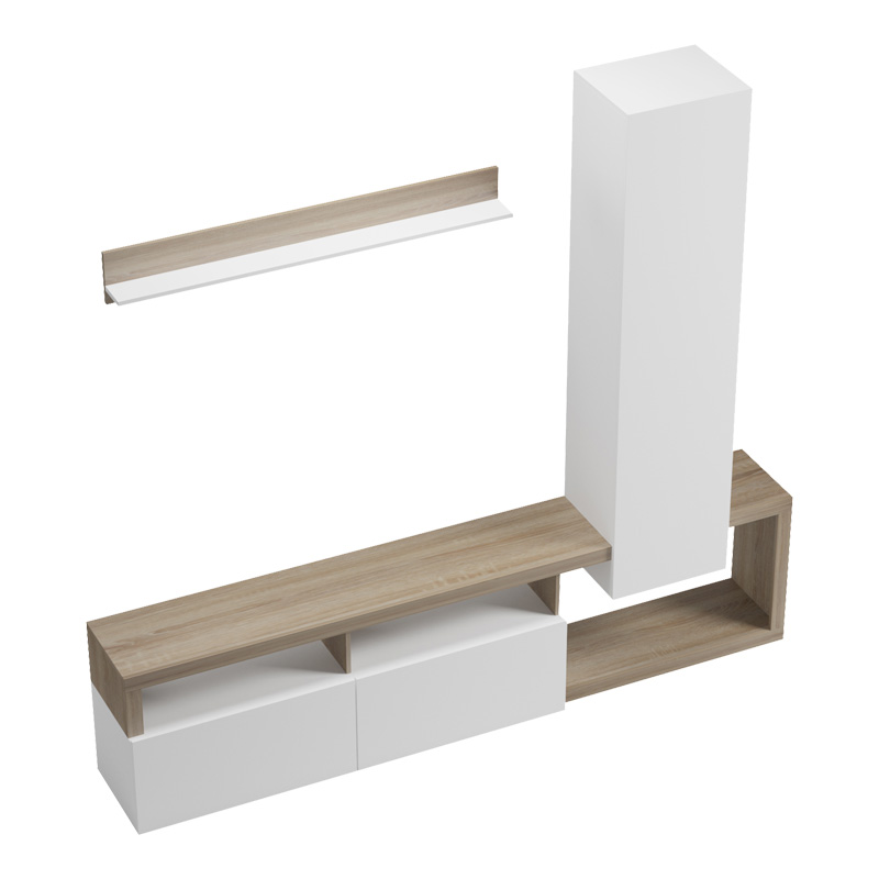 Set dhome ndenjeje Leganto pakoworld në ngjyrë SONOMA dhe të bardhë 220.5x35x197.5cm