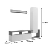 Set dhome ndenjeje Leganto pakoworld në ngjyrë SONOMA dhe të bardhë 220.5x35x197.5cm