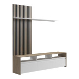Set dhome ndenjeje Delfina pakoworld në ngjyrë SONOMA dhe të bardhë 190x40x199.5cm