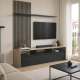 Set dhome ndenjeje Delfina pakoworld në ngjyrë SONOMA dhe të zezë 190x40x199.5cm