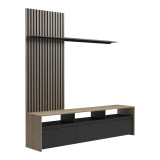 Set dhome ndenjeje Delfina pakoworld në ngjyrë SONOMA dhe të zezë 190x40x199.5cm