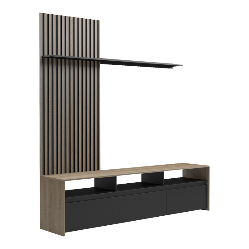 Set dhome ndenjeje Delfina pakoworld në ngjyrë SONOMA dhe të zezë 190x40x199.5cm