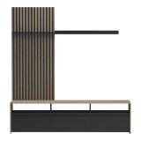 Set dhome ndenjeje Delfina pakoworld në ngjyrë SONOMA dhe të zezë 190x40x199.5cm