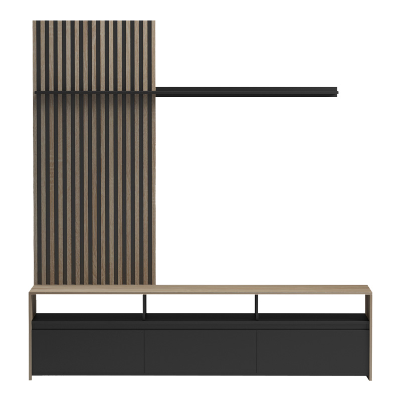 Set dhome ndenjeje Delfina pakoworld në ngjyrë SONOMA dhe të zezë 190x40x199.5cm