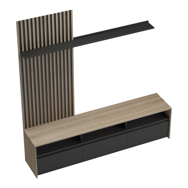 Set dhome ndenjeje Delfina pakoworld në ngjyrë SONOMA dhe të zezë 190x40x199.5cm