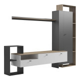 Set dhome ndenjeje Ferefia pakoworld në ngjyrë SONOMA dhe të bardhë e gri të errët 240x45.5x189.5cm