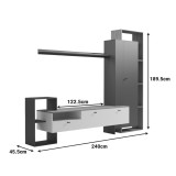 Set dhome ndenjeje Ferefia pakoworld në ngjyrë SONOMA dhe të bardhë e gri të errët 240x45.5x189.5cm