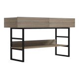 Tavolinë konsolë Vien pakoworld në ngjyrë sonoma-e zezë 139x43x75.5cm