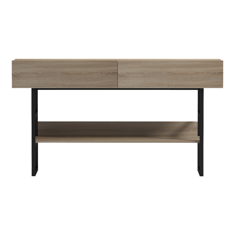 Tavolinë konsolë Vien pakoworld në ngjyrë sonoma-e zezë 139x43x75.5cm