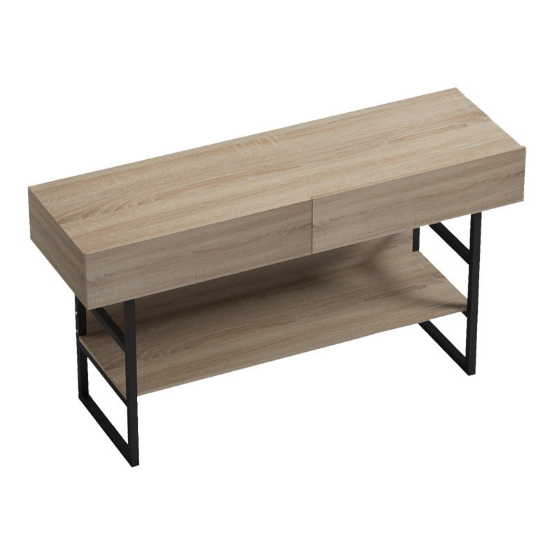 Tavolinë konsolë Vien pakoworld në ngjyrë sonoma-e zezë 139x43x75.5cm