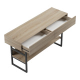 Tavolinë konsolë Vien pakoworld në ngjyrë sonoma-e zezë 139x43x75.5cm