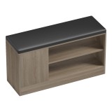 Dollap këpucësh-stol Deboule pakoworld për 8 palë këpucë në ngjyrë SONOMA-e zezë 90x30x46cm
