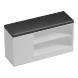 Dollap këpucësh-stol Deboule pakoworld për 8 palë këpucë në ngjyrë të bardhë-të zezë 90x30x46cm