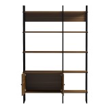 Bibliotekë Rhombo pakoworld arrë-e zezë 120x35x180cm