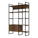 Bibliotekë Rhombo pakoworld arrë-e zezë 120x35x180cm