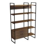 Bibliotekë Rhombo pakoworld arrë-e zezë 120x35x180cm