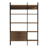 Bibliotekë Rhombo pakoworld arrë-e zezë 120x35x180cm