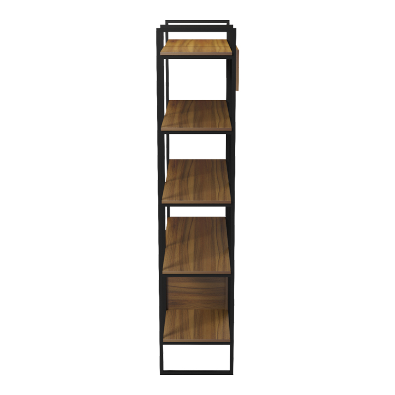 Bibliotekë Rhombo pakoworld arrë-e zezë 120x35x180cm