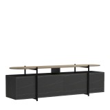 Komodinë TV Medousa pakoworld SONOMA me fund mermeri të zi 160x35.5x50cm