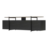 Komodinë TV Medousa pakoworld SONOMA me fund mermeri të zi 160x35.5x50cm
