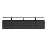Komodinë TV Medousa pakoworld SONOMA me fund mermeri të zi 160x35.5x50cm