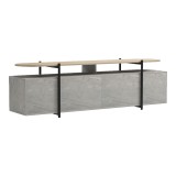 Komodinë TV Medousa pakoworld sonoma me përfundim mermeri gri-bezhe 160x35.5x50cm