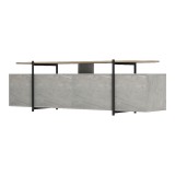 Komodinë TV Medousa pakoworld sonoma me përfundim mermeri gri-bezhe 160x35.5x50cm