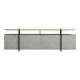 Komodinë TV Medousa pakoworld sonoma me përfundim mermeri gri-bezhe 160x35.5x50cm